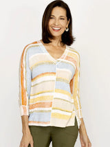 Elliott Lauren Blocked Off Sweater Sage