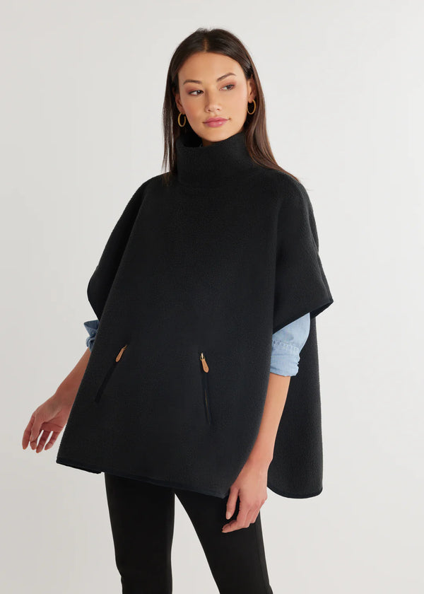 Dudley Stephens Cooper Field Poncho Sherpa Fleece Black