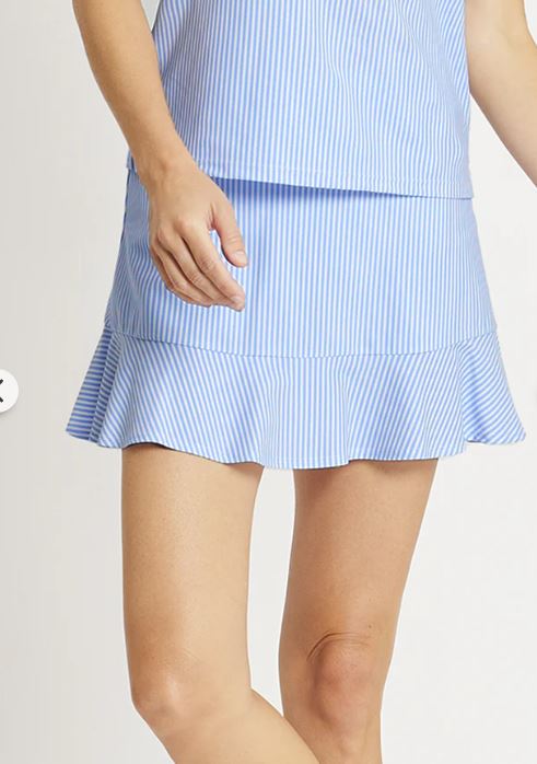 Jude Connally Courtney Skort Pinstripe Chambray