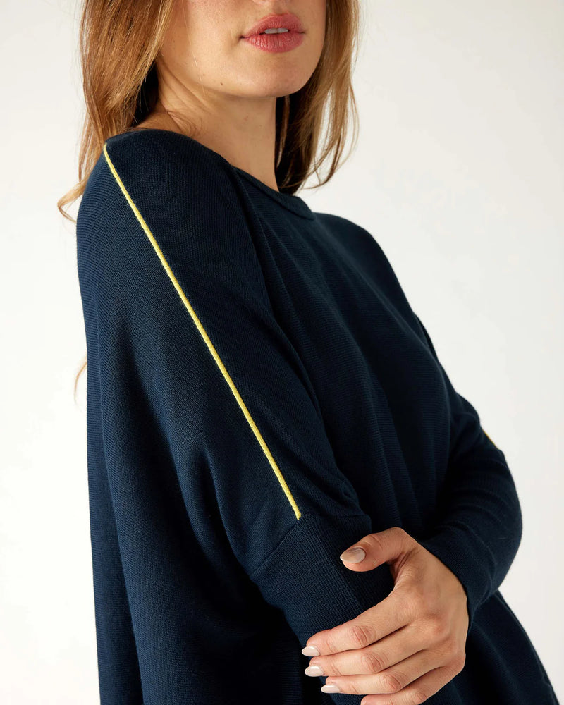 Mersea Catalina Contrast Sweater Navy
