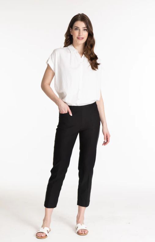 Slimsation Pull-On Petite Pant With Real Front & Back Pockets Black