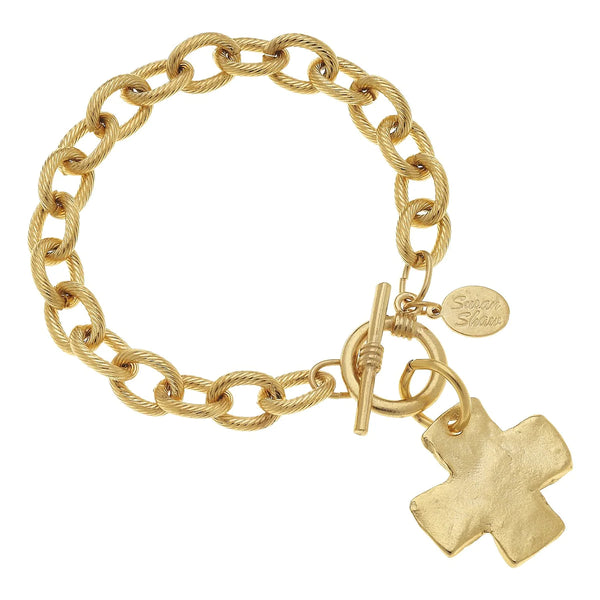 Susan Shaw Cross Toggle Bracelet Gold