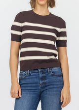 Dear John Amaris Short Sleeve Sweater Shaved Chocolate