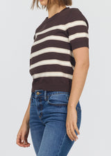 Dear John Amaris Short Sleeve Sweater Shaved Chocolate