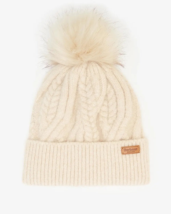 Barbour Elsdon Cable-Knit Beanie Eggshell