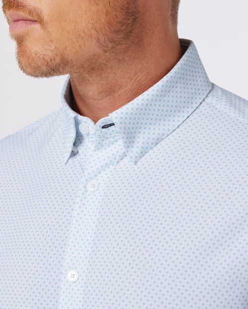 Mizzen+Main Leeward Dress Shirt in White Double Diamond