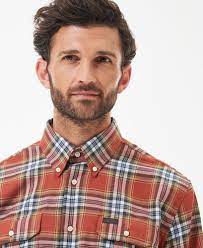 Barbour Singsby Thermo Weave Shirt in Rust