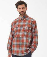 Barbour Singsby Thermo Weave Shirt in Rust