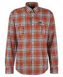 Barbour Singsby Thermo Weave Shirt in Rust