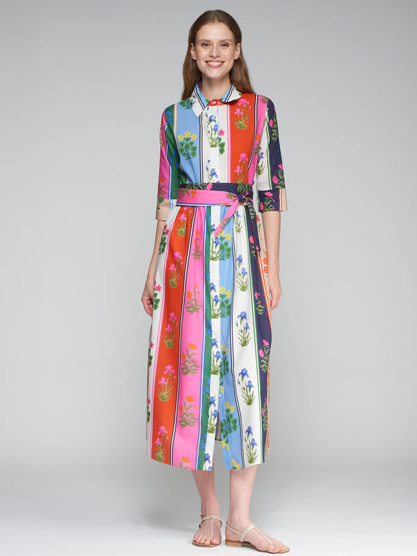 Vilagallo Brenda Flores Franjas Dress Multi