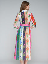 Vilagallo Brenda Flores Franjas Dress Multi