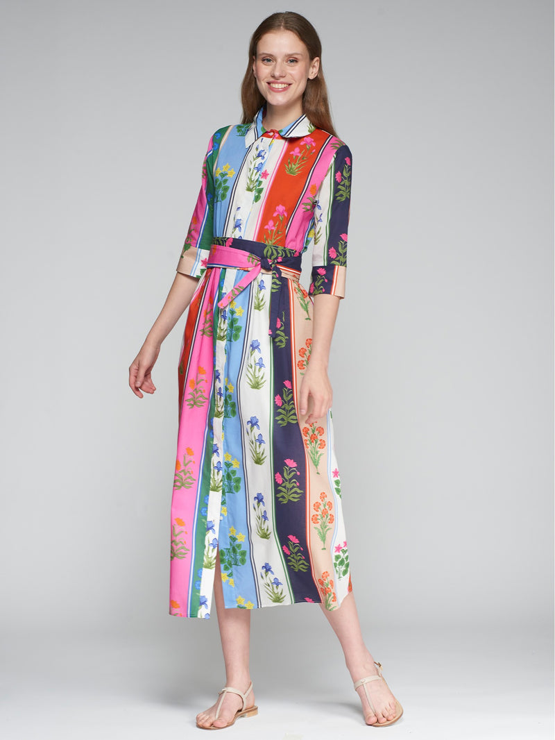 Vilagallo Brenda Flores Franjas Dress Multi