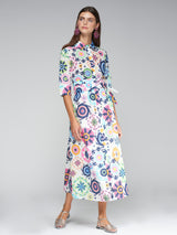 Vilagallo Brenda Suzani Volie Dress Multicolor