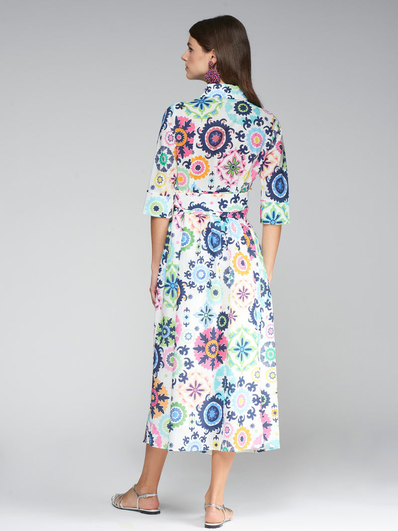 Vilagallo Brenda Suzani Volie Dress Multicolor