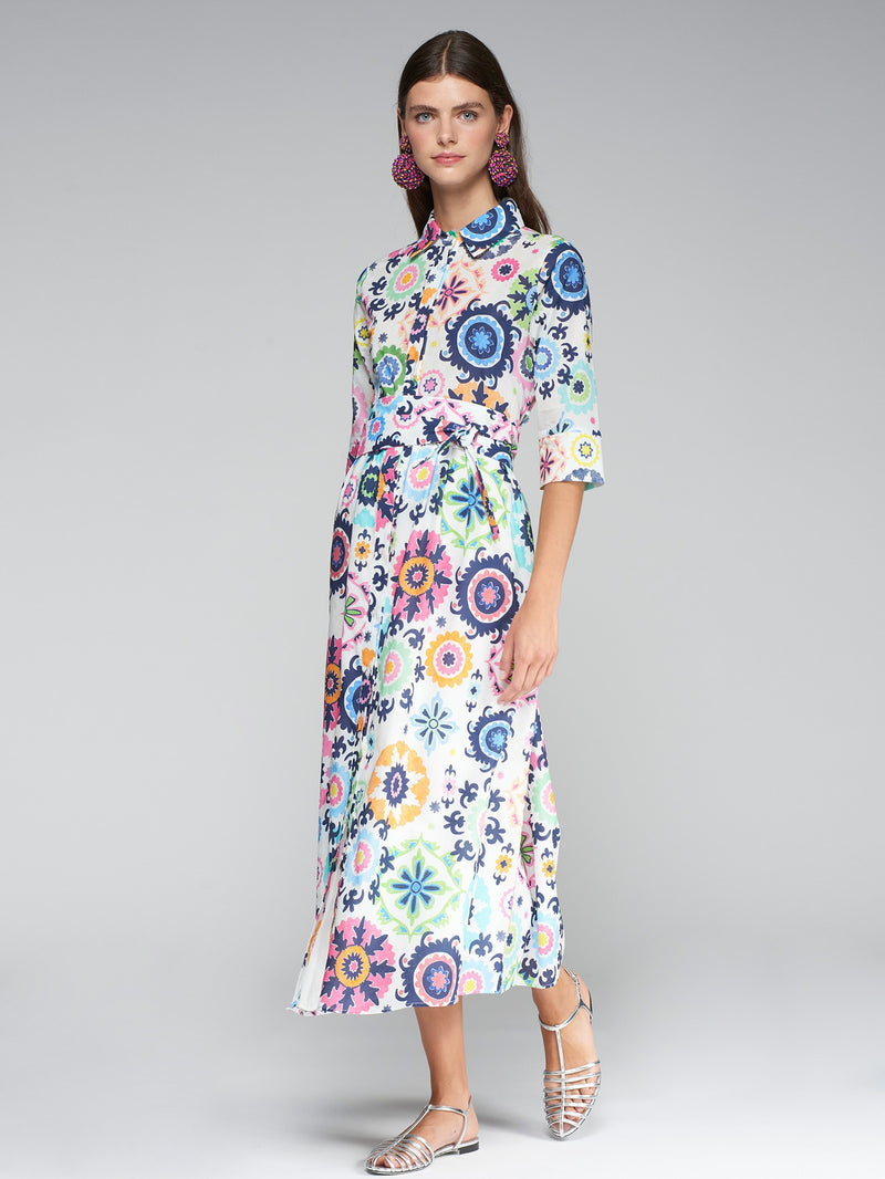 Vilagallo Brenda Suzani Volie Dress Multicolor