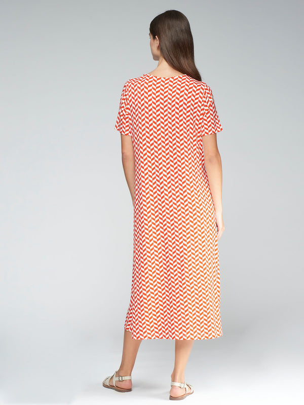 Vilagallo Clara Espiga Geometric Dress Red