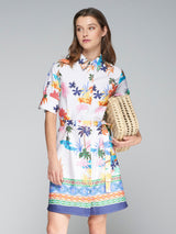 Vilagallo Hester Palmeras Greca Dress Multicolor