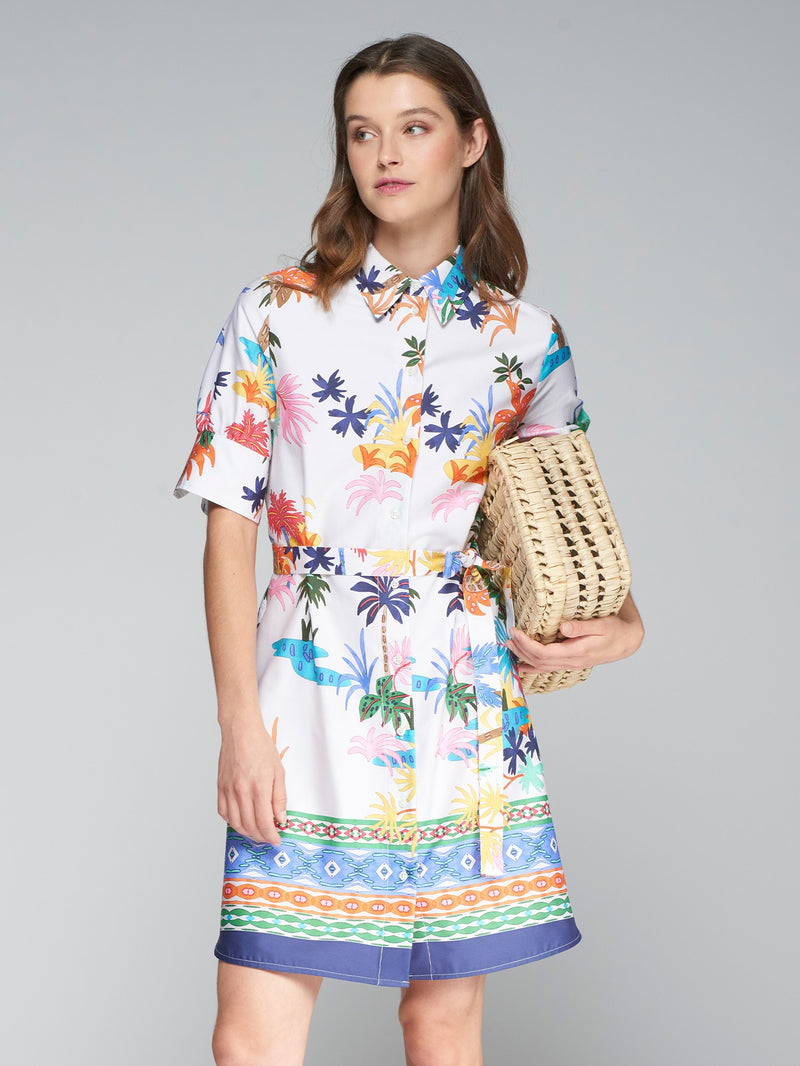 Vilagallo Hester Palmeras Greca Dress Multicolor