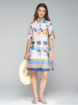 Vilagallo Hester Palmeras Greca Dress Multicolor