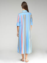 Vilagallo Izzy Raya Seersucker Dress Blue