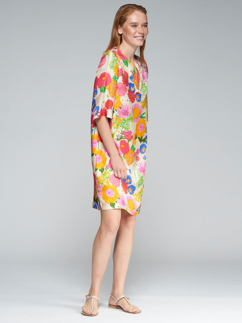 Vilagallo Lizette Floral Seda Dress Multicolor