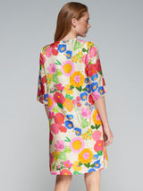Vilagallo Lizette Floral Seda Dress Multicolor
