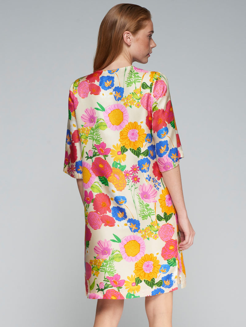 Vilagallo Lizette Floral Seda Dress Multicolor