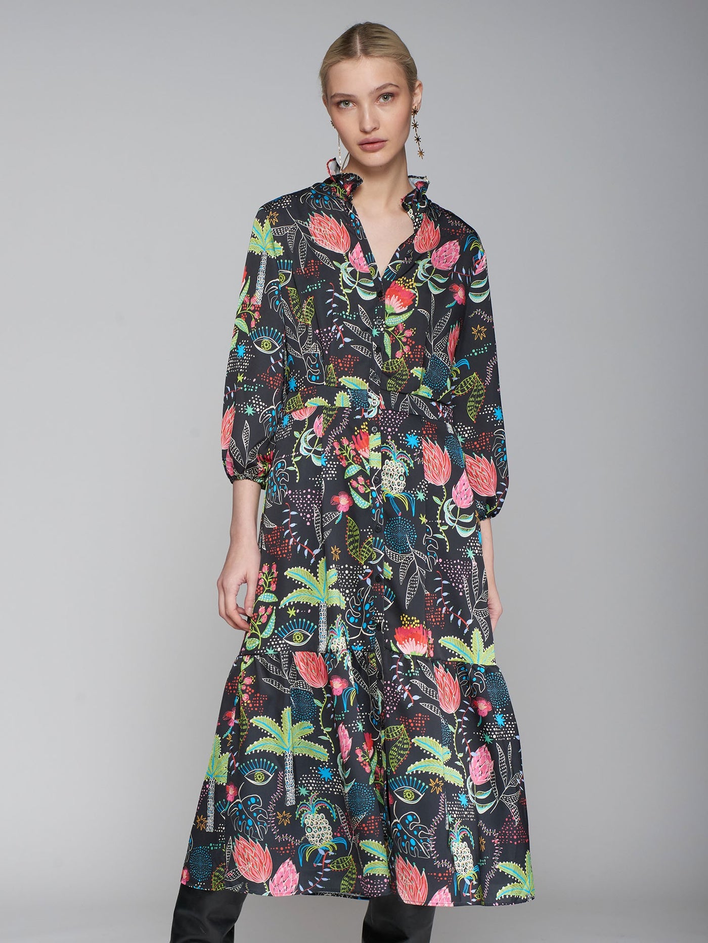 Vilagallo Black Floral Print Dress – Dan's Southern Prep