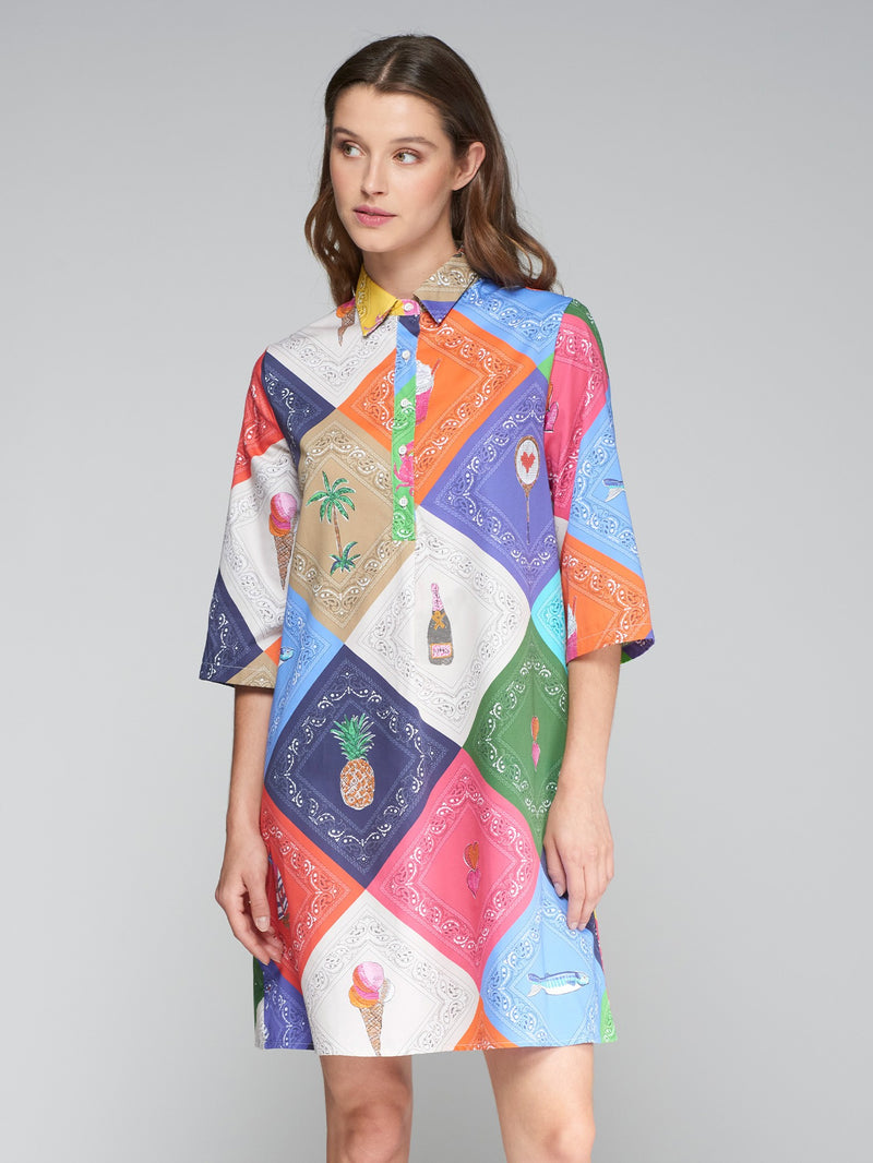 Vilagallo Tyanna Bandana Dress Multi