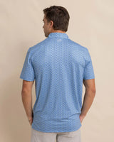 Southern Tide Driver Casual Water Printed Polo in Coronet Blue