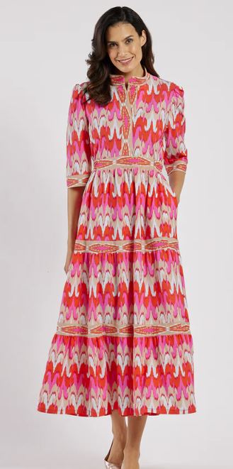 Jude Connally Candy Dress Jude Cloth Paradise Ikat Peony