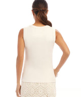 Karen Kane Ribbed Tank Ecru