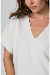 Liverpool V-Neck Dolman Sleeve Popover Whipped Cream