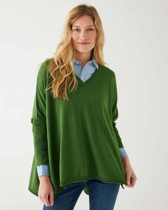 Mersea Catalina V-Neck Sweater Emerald Green