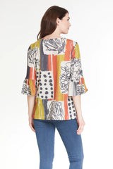 Multiples Flounce Sleeve Top Multi