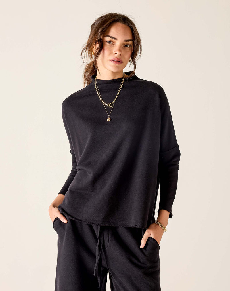 Mersea Frenchie Mock Neck Sweatshirt Black