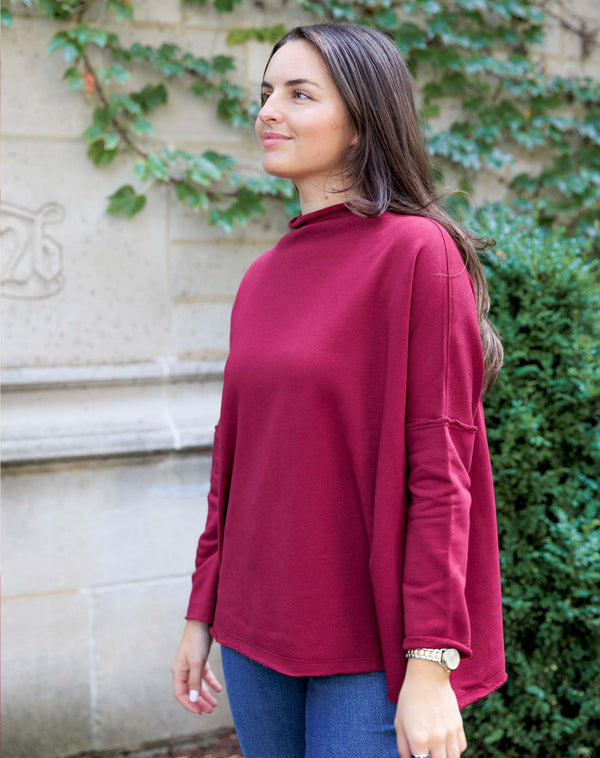 Mersea Frenchie Mock Neck Sweatshirt Winterberry