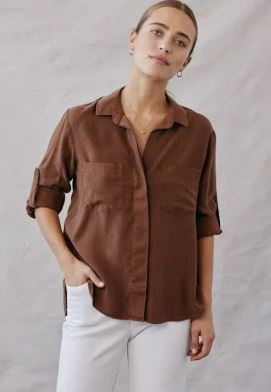 Bella Dahl  Shirt Tail Button Down - Golden Topaz