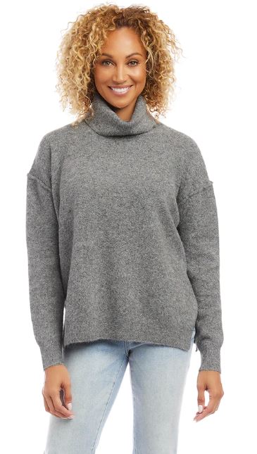 Karen Kane Turtleneck Sweater Gray