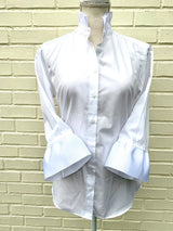 Pearly Vines Barbra Ann Ribbon Trim Shirt White