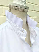 Pearly Vines Barbra Ann Ribbon Trim Shirt White