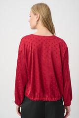 Joseph Ribkoff 264101 Polka Dot Blouse Deep Cherry