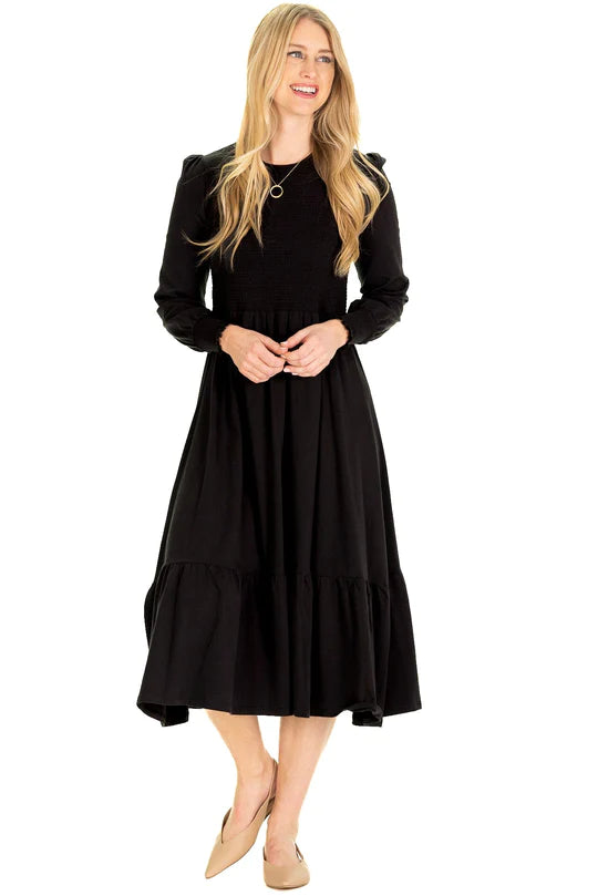 Duffield Lane Long Sleeve Jane Dress Black