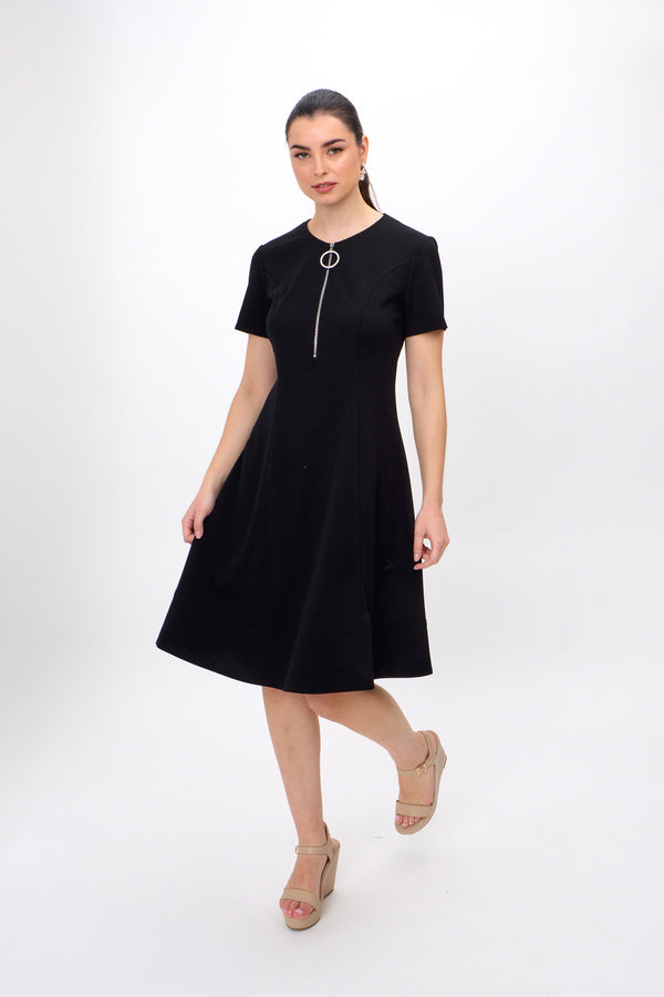 Joseph Ribkoff Front Zipper A-Line Dress Joseph Ribkoff Front Zipper A-Line Dress