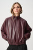 Joseph Ribkoff Mock Neck Bomber Jacket Style 263971 Burgundy
