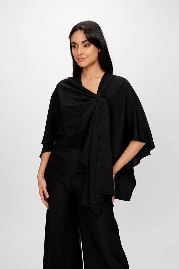 Joseph Ribkoff Gathered Front Cape Style 242056 Black