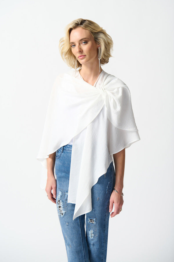 Joseph Ribkoff Gathered Front Cape Style 242056 White