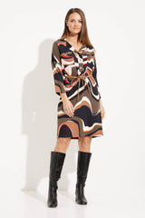 Joseph Ribkoff Abstract Print Shirt Dress Style 233224 Black/Multi
