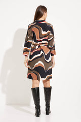 Joseph Ribkoff Abstract Print Shirt Dress Style 233224 Black/Multi