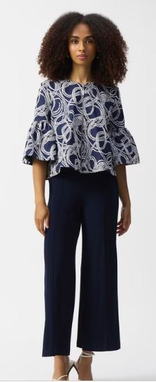 Joseph Ribkoff Flare Full-length Trousers Style 251017 Midnight Blue